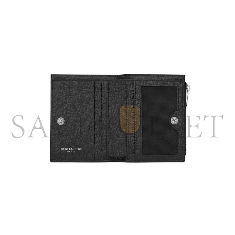YSL CASSANDRE MATELASSÉ BI-FOLD WALLET IN GRAIN DE POUDRE LEATHER 575879BOW021000 (10.5*8.5*2.5cm)